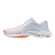 Mizuno Wave Lightning Elite (26) Naisten sis&auml;pelikeng&auml;t (Blue Finch/White/Lava Orange)